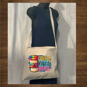 Teacher Small Crossbody Messenger Canvas Tote Bag with Long Strap